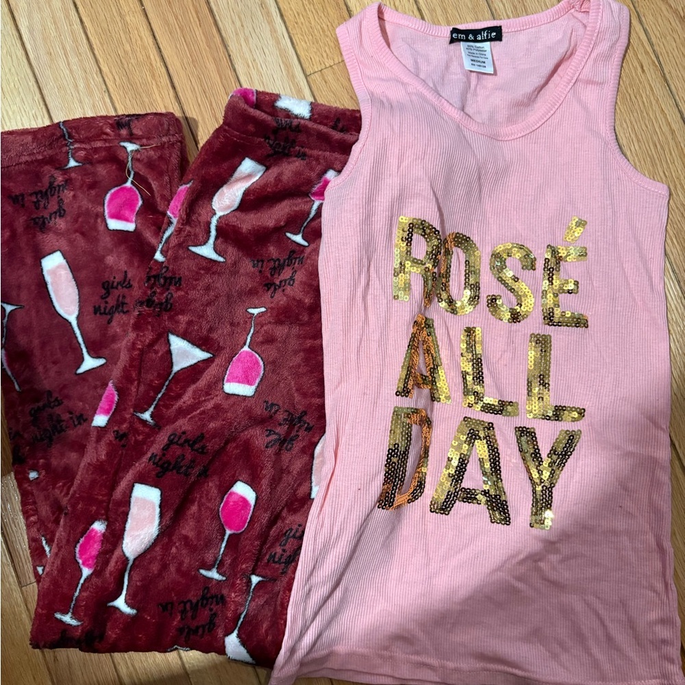 Fun & Flirt Pink and Red Pajama Set